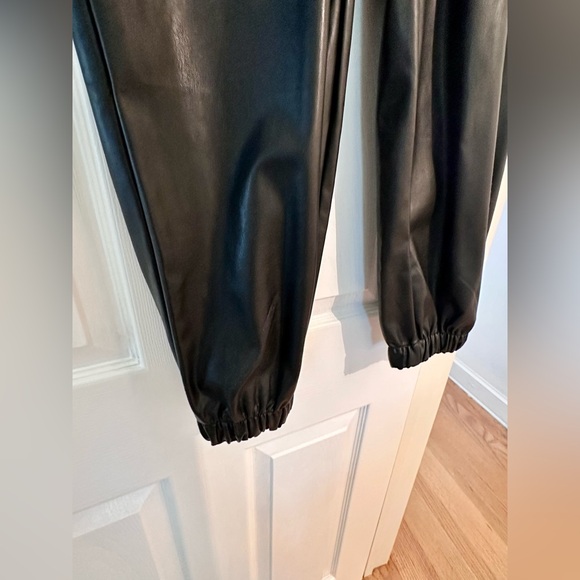 H&M black leather joggers - Picture 3 of 5